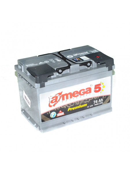Картинка товара Аккумулятор стартерный A-MEGA PREMIUM (M5) 6СТ-74 А3 (278x175x190) Евро