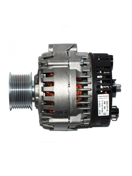 Картинка товара Генератор 28V 80A под поликлин. КАМАЗ Евро-3, Евро-4 с 10-ти ручьевым шкивом (Ржев)