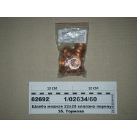 Шайба мідна 22х28 клапана перепускного (вир-во Росія)