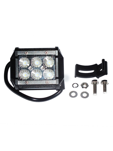 Картинка товара Фара LED прямокутна 18W, 6 ламп, 99*107мм, широкий промінь 12/24В (ТМ JUBANA)