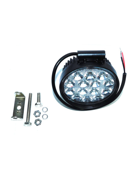 Картинка товара Фара LED кругла 42W, 14 ламп, 116*137,5мм, широкий промінь 12/24В (вир-во Юбана)
