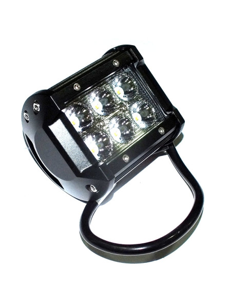 Картинка товара Фара LED прямокутна 18W, 6 ламп, 99*107мм, вузький промінь 12/24В (вир-во Юбана)