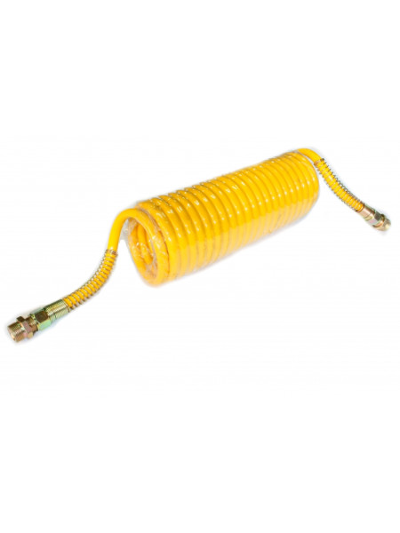 Картинка товара Шланг пов. п / причепа кручений М22х1,5 жовтий (D12х1,5, L = 3,5 м, 22 витка) кінці вздовж (ВТМ S.I.
